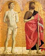 Piero della Francesca Polyptych of the Misericordia: Sts Sebastian and John the Baptist oil